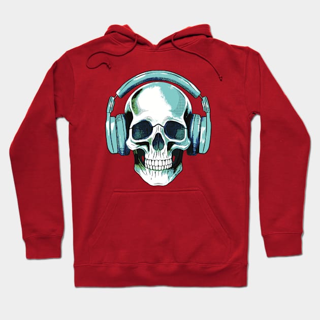 Human skull dj music Hoodie by Ange art